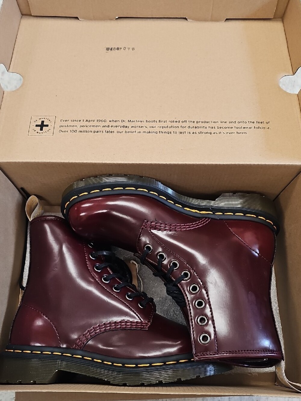 Dr. Martens Cherry and Black Lace-Up Boots